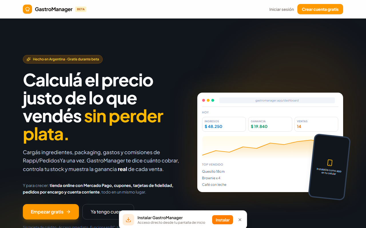 Vista de GastroManager